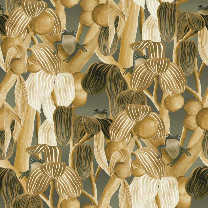 Les grenouilles de Chavroches-behang-Tapete-Arte-Woodwork-Meter (M1)-97511-Selected Wallpapers