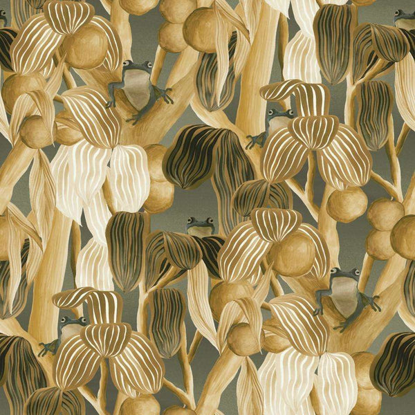 Les grenouilles de Chavroches-behang-Arte-Woodwork-Meter (M1)-97511-Selected Wallpapers