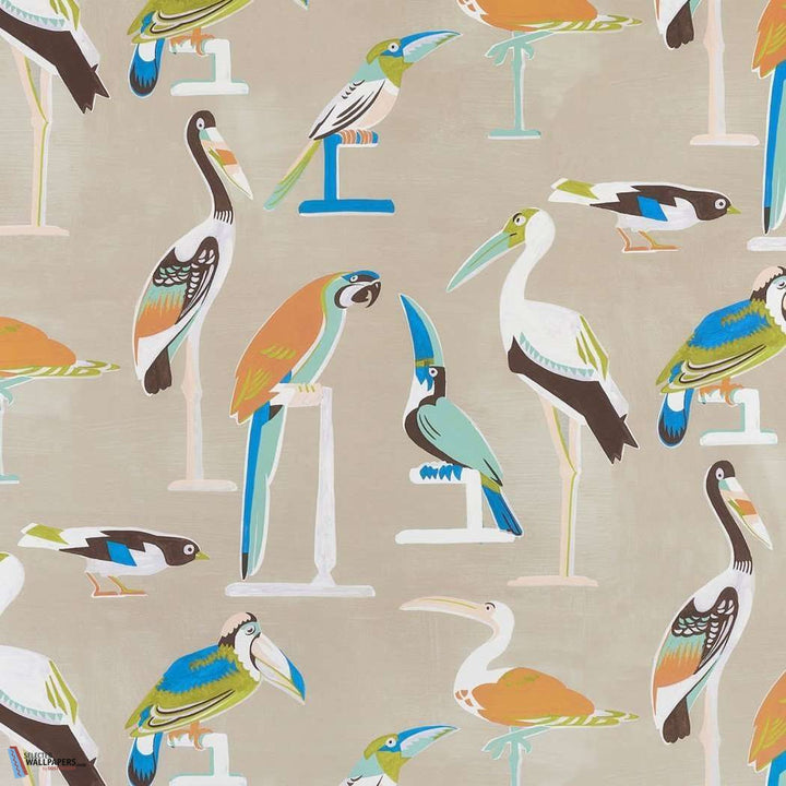 Les oiseaux perches-behang-Tapete-Pierre Frey-Sable-Meter (M1)-FP768002-Selected Wallpapers