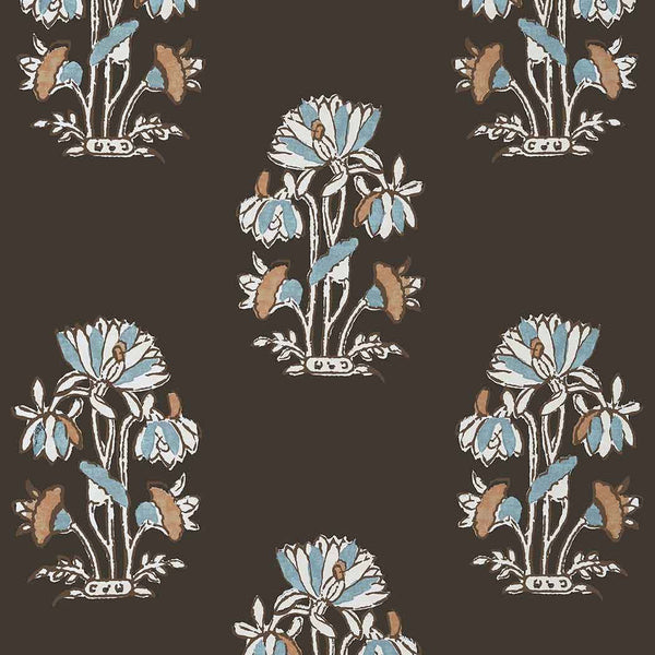 Lily Flower-Behang-Thibaut-Black-Rol-T13200-Selected Wallpapers
