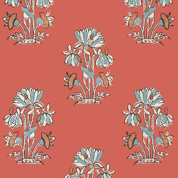Lily Flower-Behang-Thibaut-Coral-Rol-T13205-Selected Wallpapers