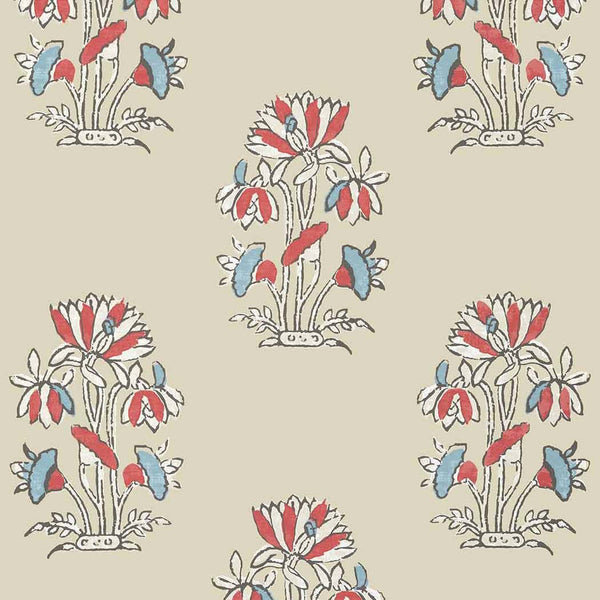 Lily Flower-Behang-Thibaut-Beige-Rol-T13206-Selected Wallpapers