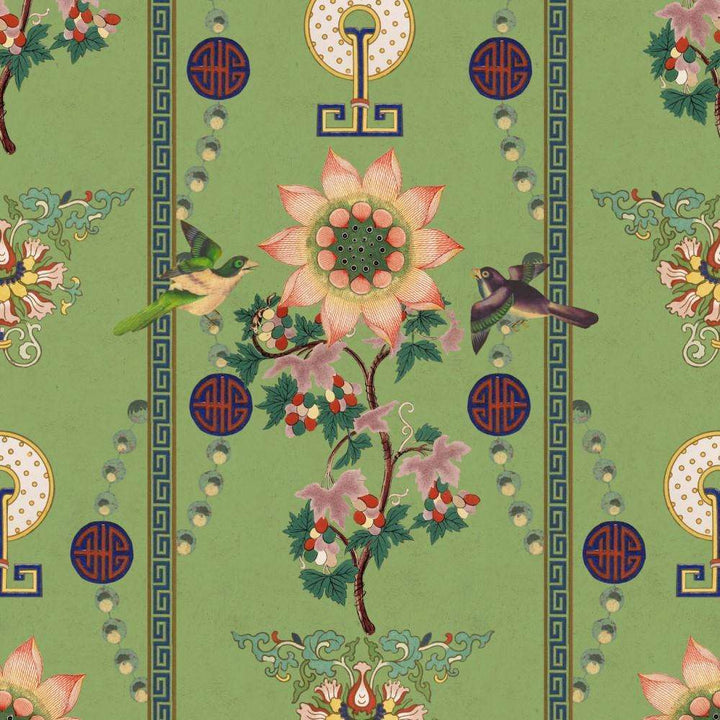 Lin Yuan-behang-Tapete-Mind the Gap-Green-300 cm (standaard)-WP20586-Selected Wallpapers