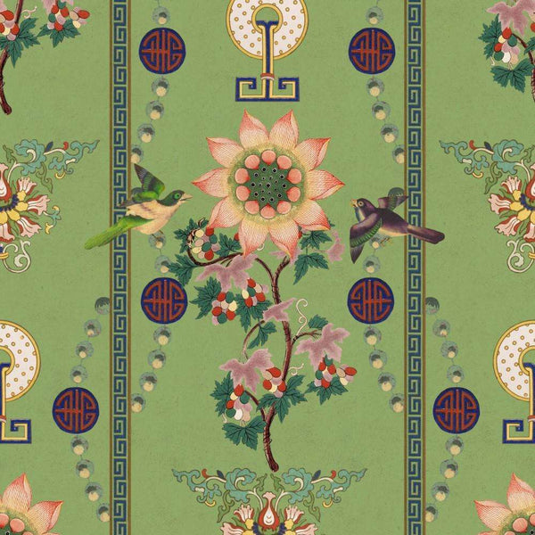 Lin Yuan-behang-Mind the Gap-Green-300 cm (standaard)-WP20586-Selected Wallpapers