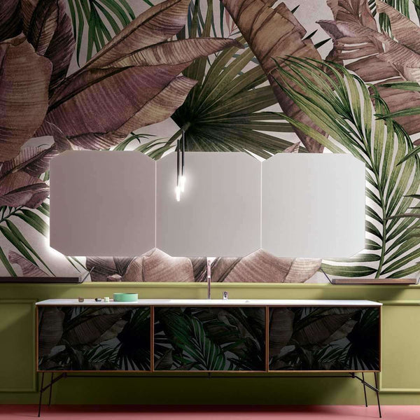 Lost in the Jungle | Fiber Glass-behang-Inkiostro Bianco-Selected Wallpapers