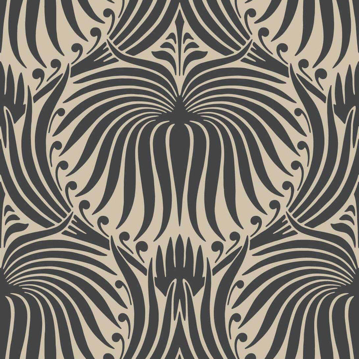 Lotus-Behang-Tapete-Farrow & Ball-Off Black-Rol-BP2019-Selected Wallpapers