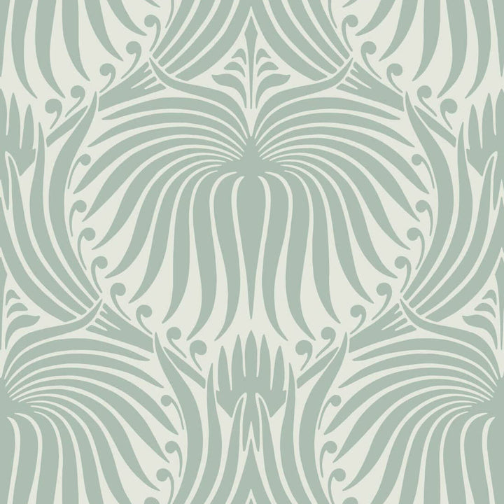 Lotus-Behang-Tapete-Farrow & Ball-Green Blue-Rol-BP2051-Selected Wallpapers