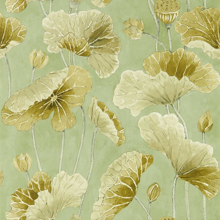 Lotus Leaf-Behang-Tapete-Sanderson-Oriental Green-Rol-217126-Selected Wallpapers
