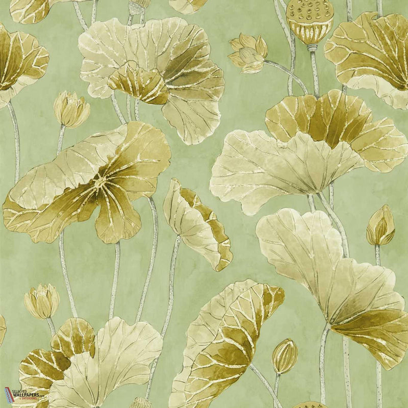 Lotus Leaf papier peint en Oriental Green de Sanderson