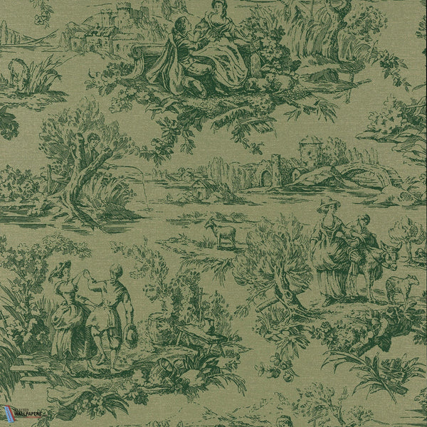 Lovers' Toile-Tapete-Little Greene-Dark Brunswick Green-Rolle-0263LODARKB-Selected Wallpapers