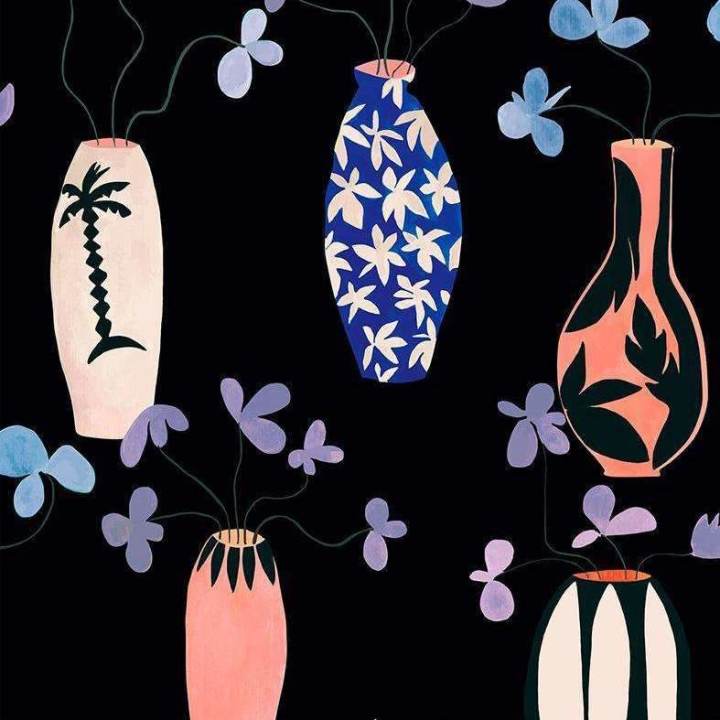 Lydia Delgado - Vase of Paradise-Behang-Tapete-Coordonne-Ivory-Rol-8000065N-Selected Wallpapers