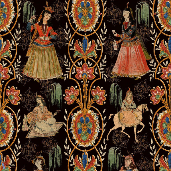 Maghrebian Folktale-wallpaper-Mind the Gap-Black-300 cm (standaard)-WP20747-Selected Wallpapers