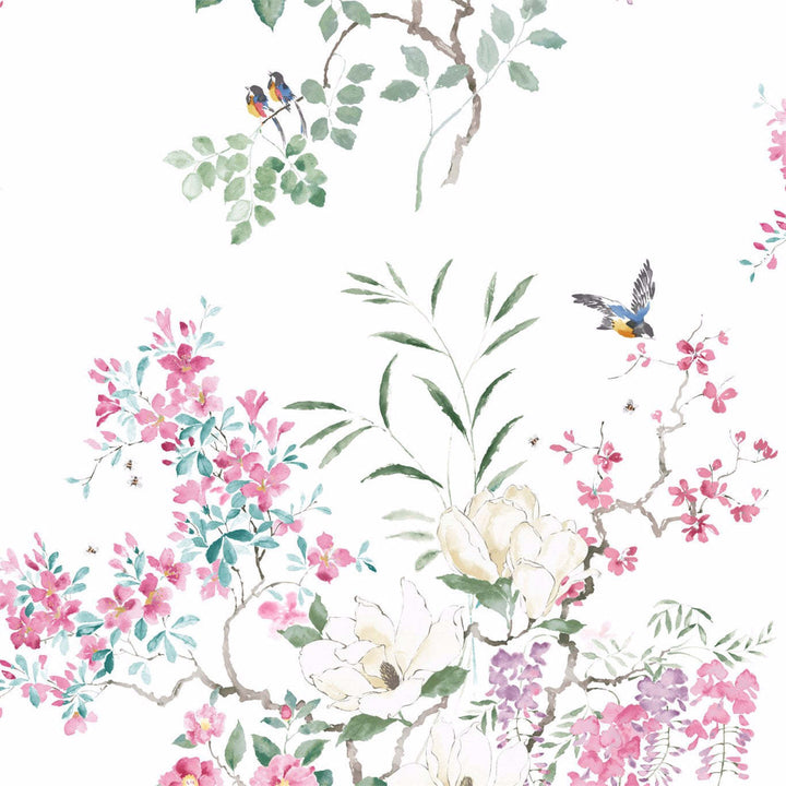 Magnolia & Blossom-behang-Tapete-Sanderson-Paneel A-216305-Selected Wallpapers