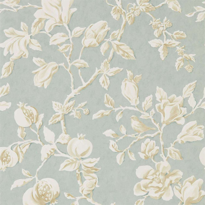 Magnolia & Pomegranate-behang-Tapete-Sanderson-Blue/Parchment-Rol-215724-Selected Wallpapers