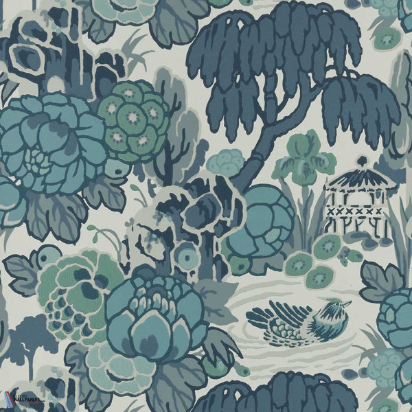 Mandarin Garden-Behang-1838 wallcoverings-Mist Blue-Rol-2311-169-01-Selected Wallpapers