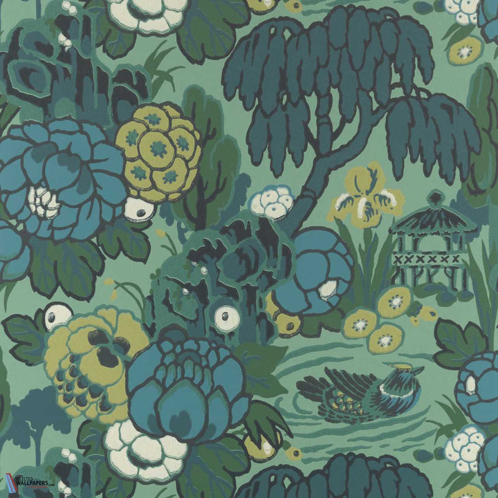 Mandarin Garden-Behang-Tapete-1838 wallcoverings-Jade Green-Rol-2311-169-04-Selected Wallpapers