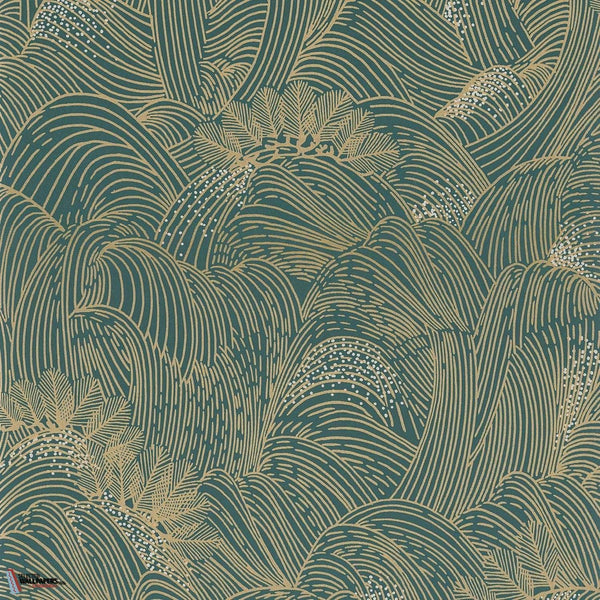 Maree Haute-Tapete-Casamance-Vert Anglais/Dore-Rolle-75902344-Selected Wallpapers