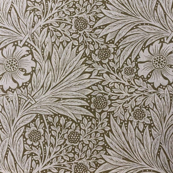 Marigold Stoff-Morris & Co-Olive/Linen-Meter (M1)-220318-Selected Wallpapers