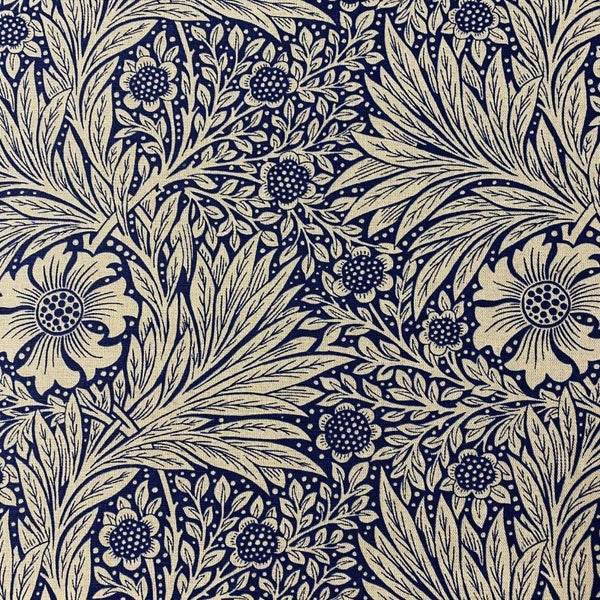 Marigold Stoff-Morris & Co-Indigo/Linen-Meter (M1)-220320-Selected Wallpapers