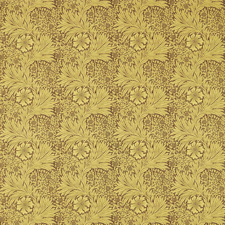Marigold stof-Fabric-Tapete-Morris & Co-Summer Yellow/Chocolate-Meter (M1)-226983-Selected Wallpapers