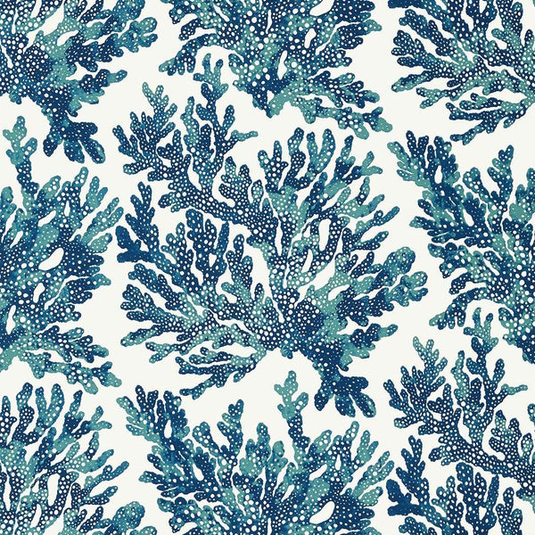 Marine Coral-Behang-Thibaut-Navy-Rol-T10124-Selected Wallpapers