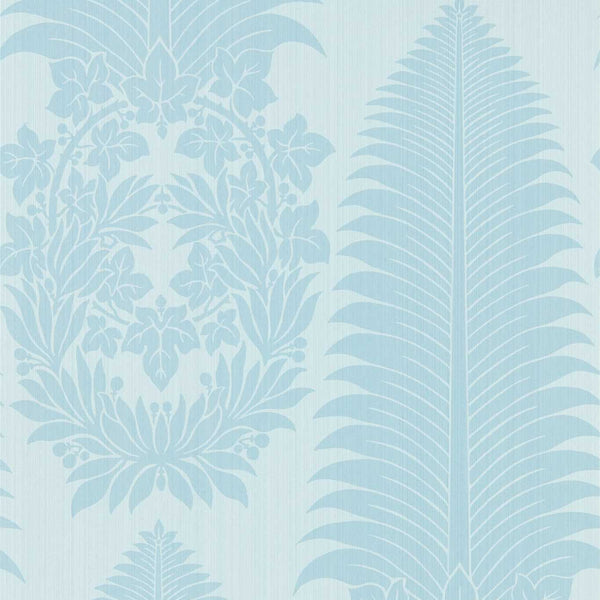 Marsden's Palm Damask-Behang-Zoffany-Blue Stone-Rol-313023-Selected Wallpapers