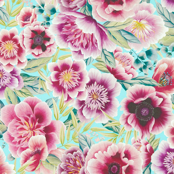 Marsha-Behang-Harlequin-Aqua/Peony-Rol-112903-Selected Wallpapers
