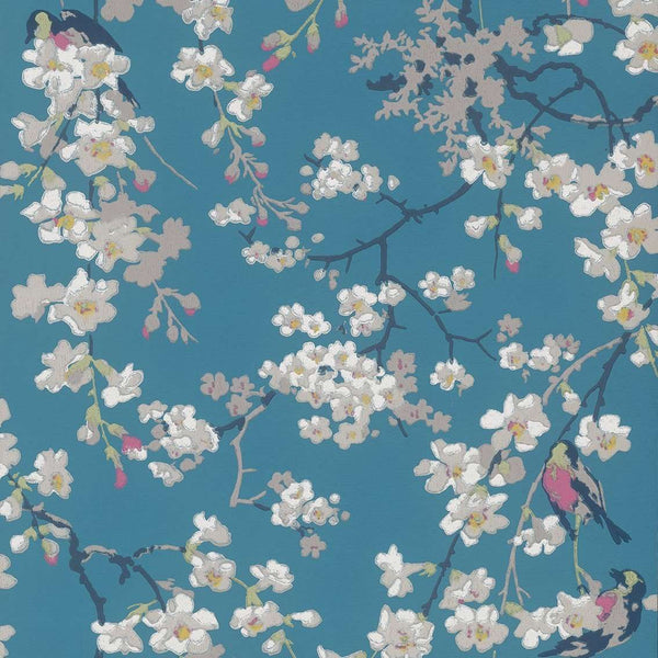 Massingberd Blossom-Wallpaper-Little Greene-Deep Blue-Roll-0260MADEEPZ-Selected Wallpapers