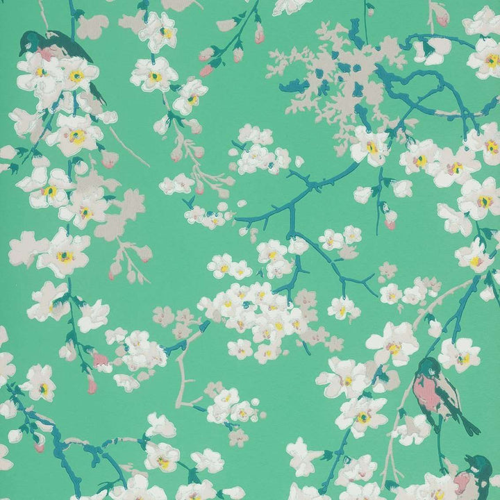 Massingberd Blossom-Behang-Tapete-Little Greene-Verditer-Rol-0260MAVERDI-Selected Wallpapers