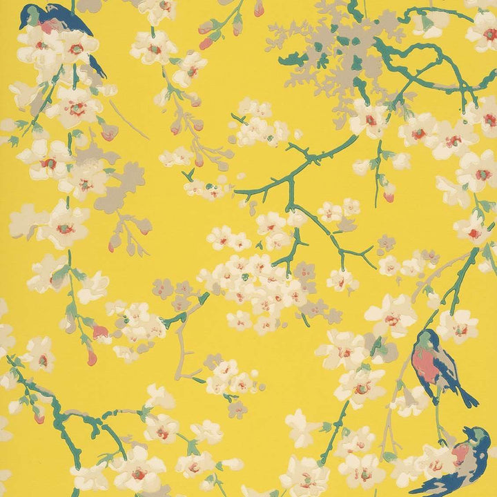 Massingberd Blossom-Behang-Tapete-Little Greene-Yellow-Rol-0260MAYELLO-Selected Wallpapers