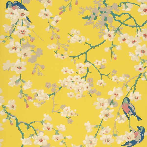 Massingberd Blossom-Wallpaper-Little Greene-Yellow-Roll-0260MAYELLO-Selected Wallpapers
