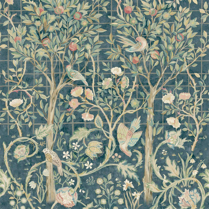 Melsetter-behang-Tapete-Morris & Co-Indigo Rose-Paneel-216706-Selected Wallpapers