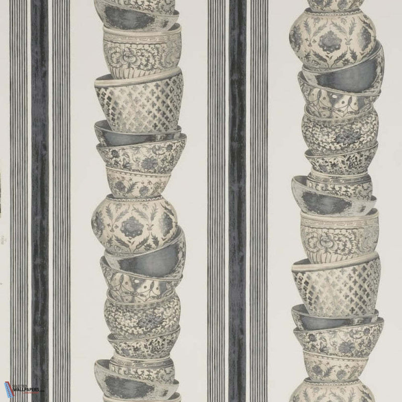 Ming wallpaper in Pewter by Pierre Frey