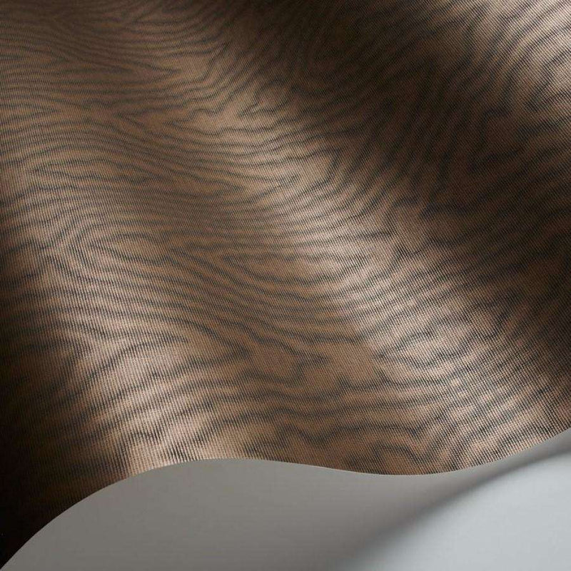Moire wallpaper in Metallic Bronze by Cole & Son