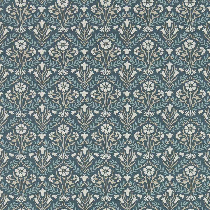 Morris Bellflowers-behang-Tapete-Morris & Co-Indigo/Linen-Rol-216436-Selected Wallpapers