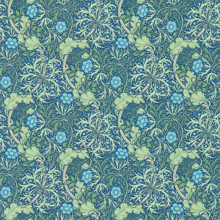 Morris Seaweed-behang-Tapete-Morris & Co-Cobalt/Thyme-Rol-214713-Selected Wallpapers
