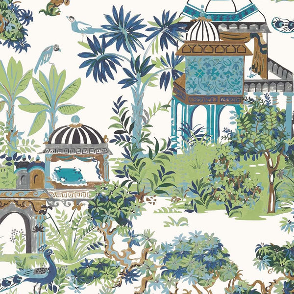Mystic Garden-Behang-Thibaut-Blue and Green-Rol-T20820-Selected Wallpapers
