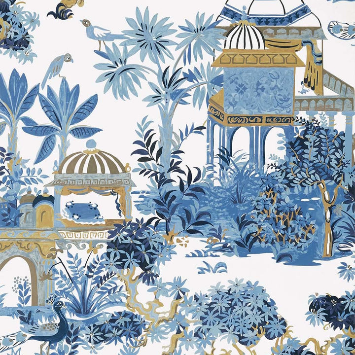 Mystic Garden-Behang-Tapete-Thibaut-Blue and White-Rol-T20821-Selected Wallpapers