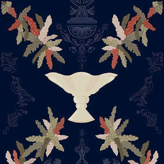 Neo-Rococo-behang-Tapete-Coordonne-Navy-Rol-8800065-Selected Wallpapers