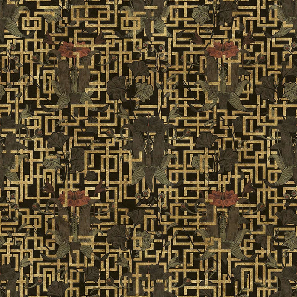 Nouveau-behang-Inkiostro Bianco-Goud-Gold Leaf-INKTGQD2001-Selected Wallpapers