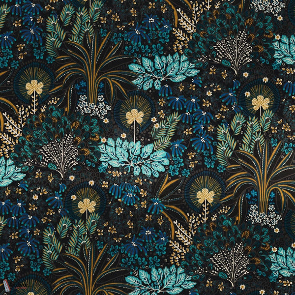 Opium Velvet stof-Casamance-Marine/Jaune Or-Meter (M1)-49970467-Selected Wallpapers