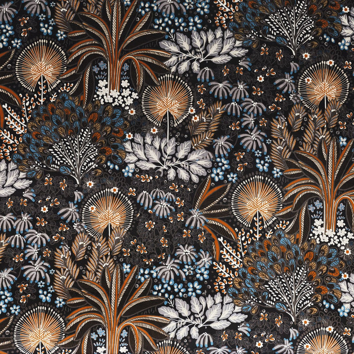 Opium Velvet stof-Fabric-Tapete-Casamance-Fauve/Bleu-Meter (M1)-49970152-Selected Wallpapers