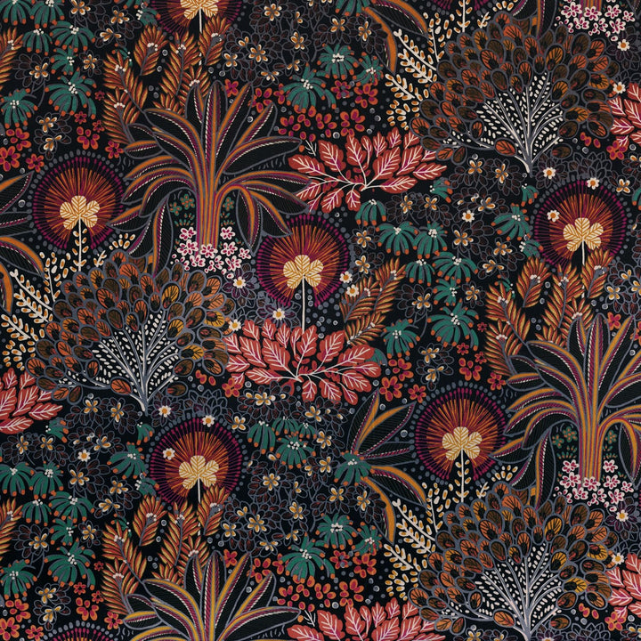 Opium Velvet stof-Fabric-Tapete-Casamance-Pourpe/Petrole-Meter (M1)-49970362-Selected Wallpapers