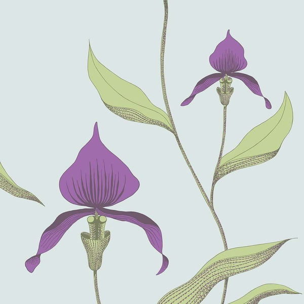 Orchid-behang-Cole & Son-Purple & Leaf Green-Rol-66/4027-Selected Wallpapers