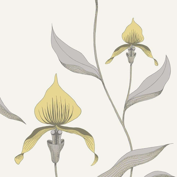 Orchid-behang-Cole & Son-Lemon & Grey-Rol-95/10057-Selected Wallpapers