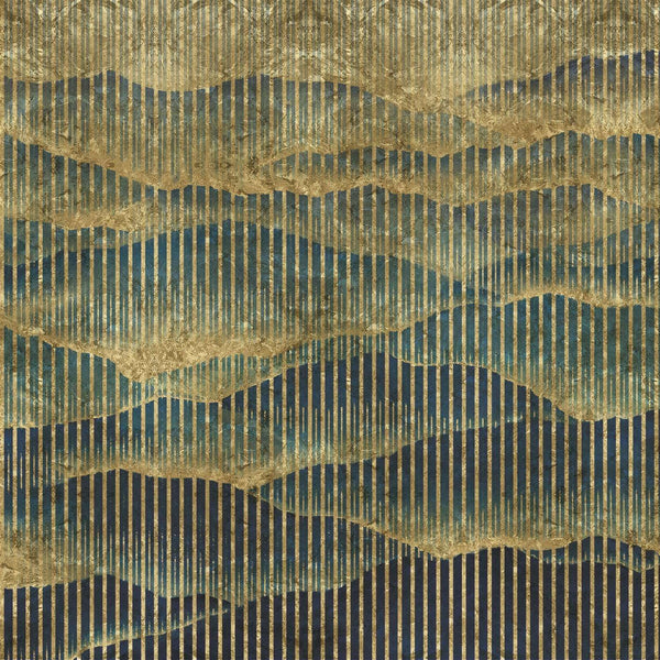 Oriente-behang-Inkiostro Bianco-Blauw/Goud-Gold Leaf-INKQWMG2002-Selected Wallpapers