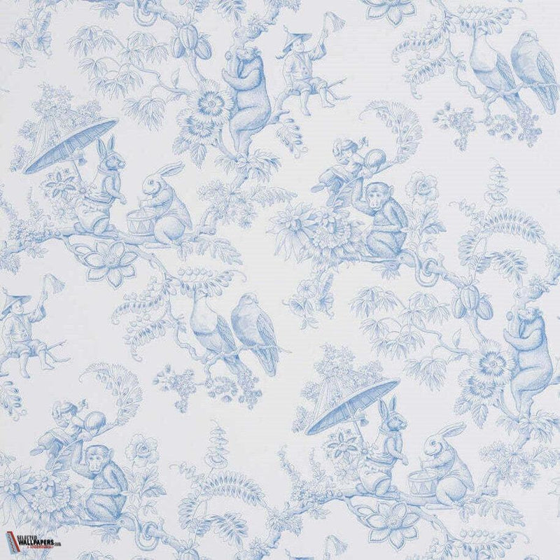 Ouistitus & Co wallpaper in Ciel by Pierre Frey