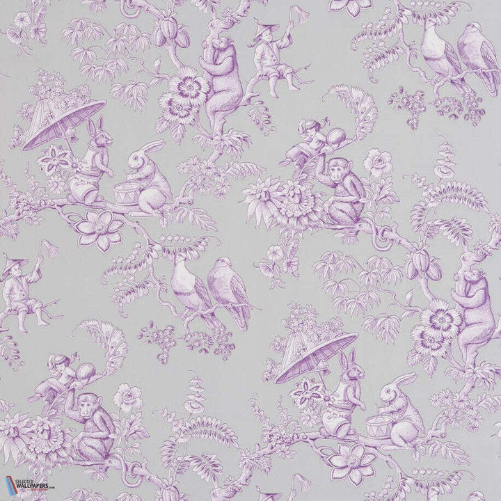 Ouistitus & Co-behang-Tapete-Pierre Frey-Guimauve-Rol-FP345003-Selected Wallpapers