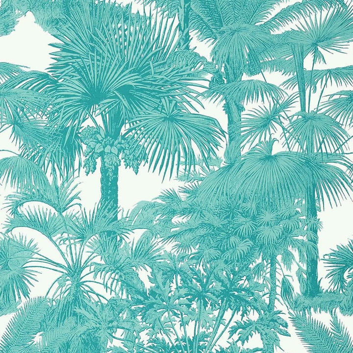 Palm Botanical-Behang-Tapete-Thibaut-Turquoise-Rol-T10101-Selected Wallpapers