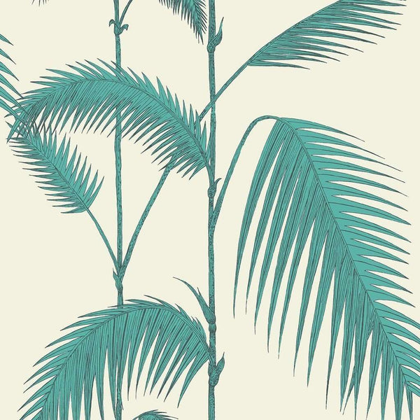 Palm Leaves-wallpaper-Cole & Son-Teal-Roll-66/2012-Selected Wallpapers